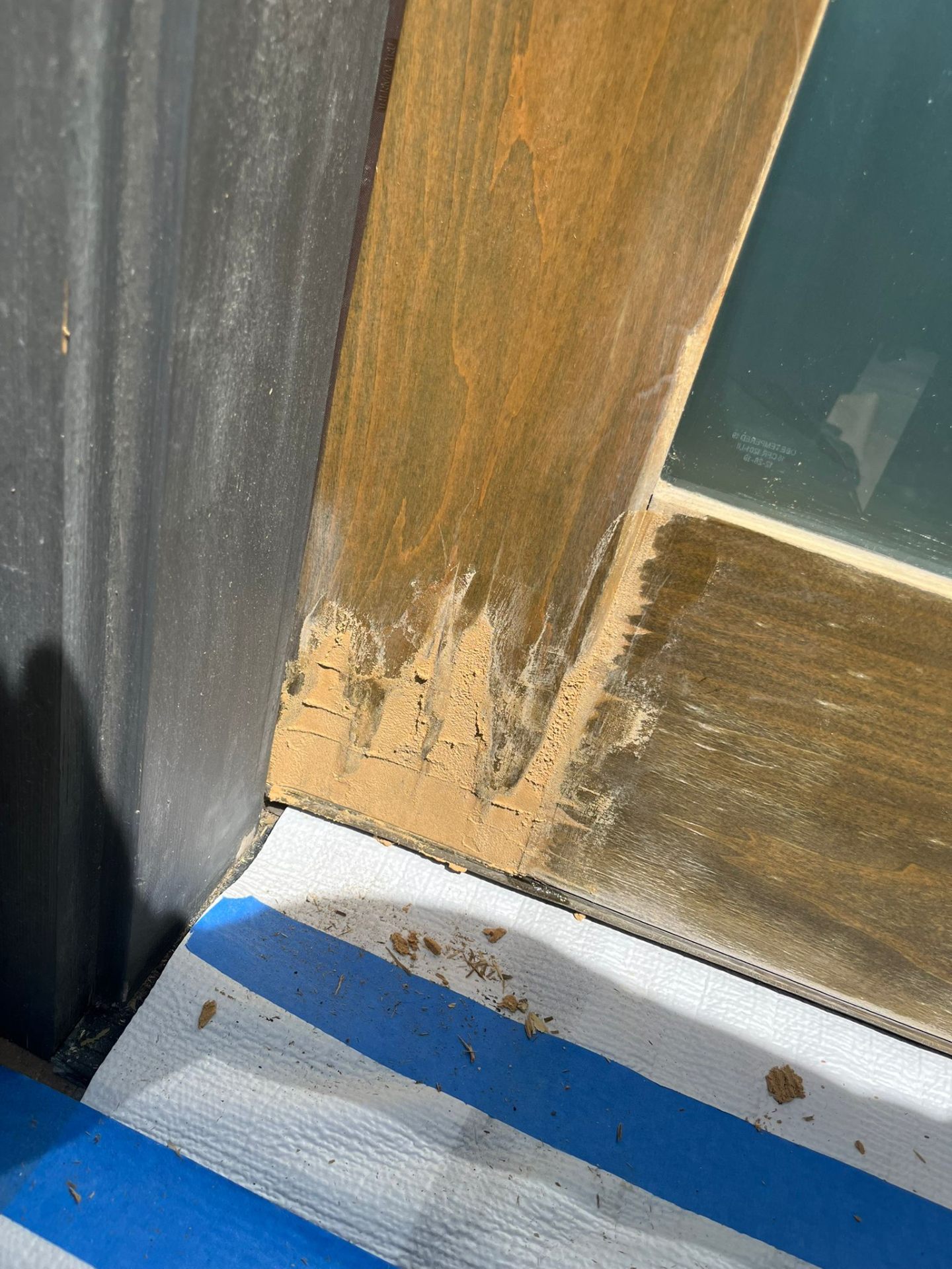 Door frame sanding and prep work — AZ Handyman carpentry